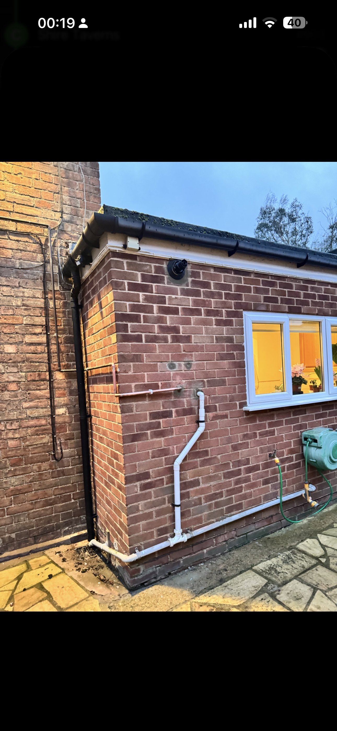 Boiler installation with new pipework and flue