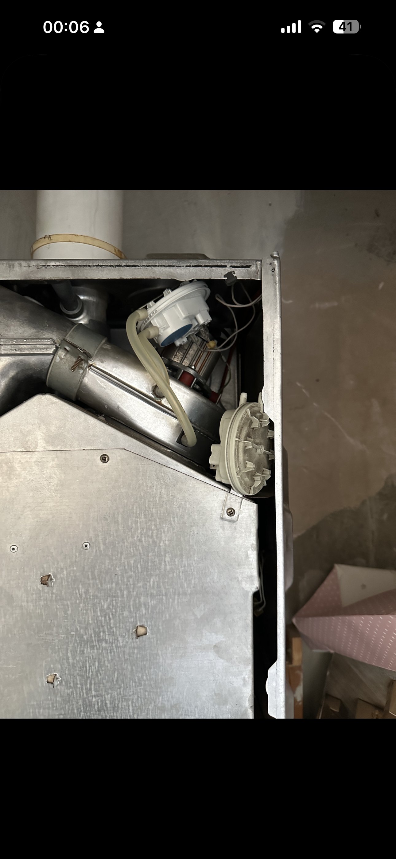 Completed boiler repair with cover refitted