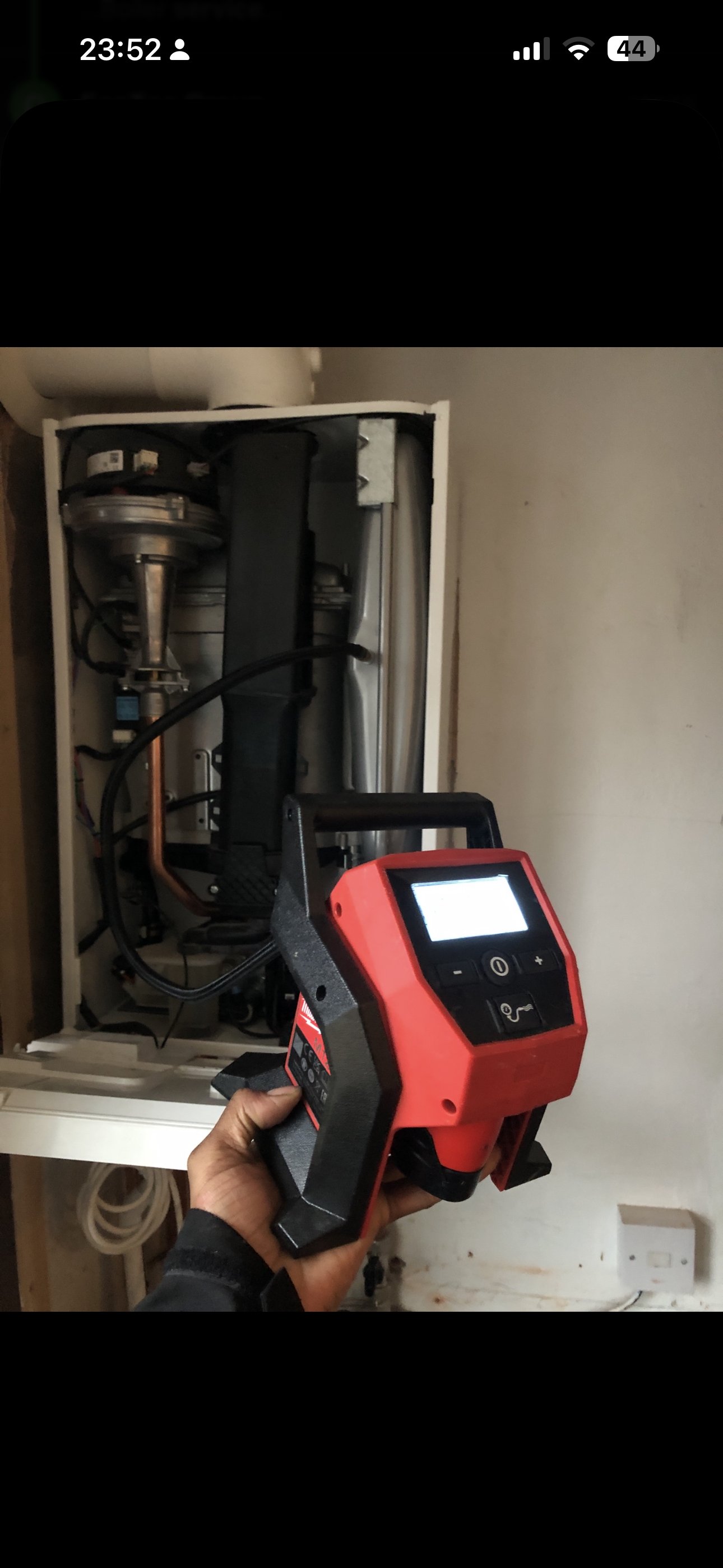 Internal boiler components during service